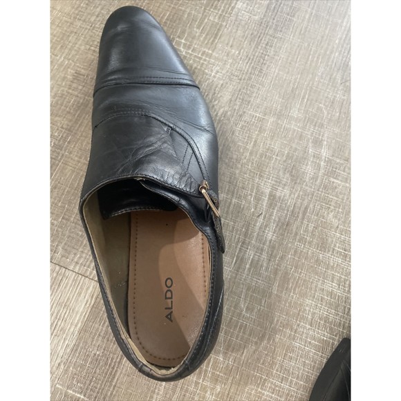 ALDO Men\'s Black Oxford Dress Shoe Palia Monk-Strap Dress Loafer Sz 12